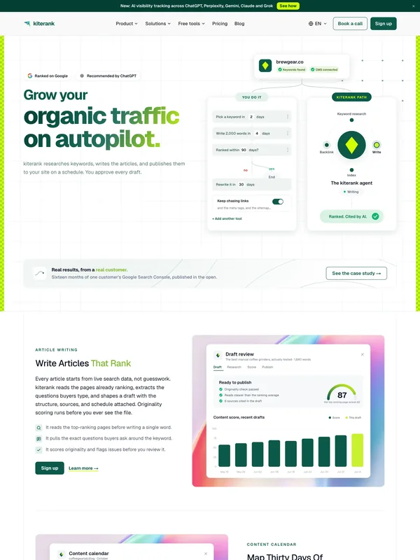 Kiterank, a search analytics dashboard